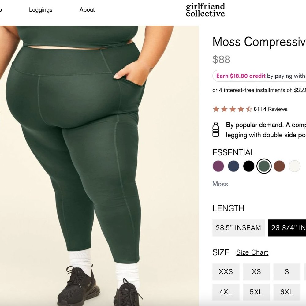 Girlfriend Collective Compressive Pocket Legging NWT L